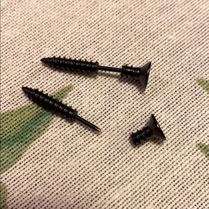 Black Screw Earrings